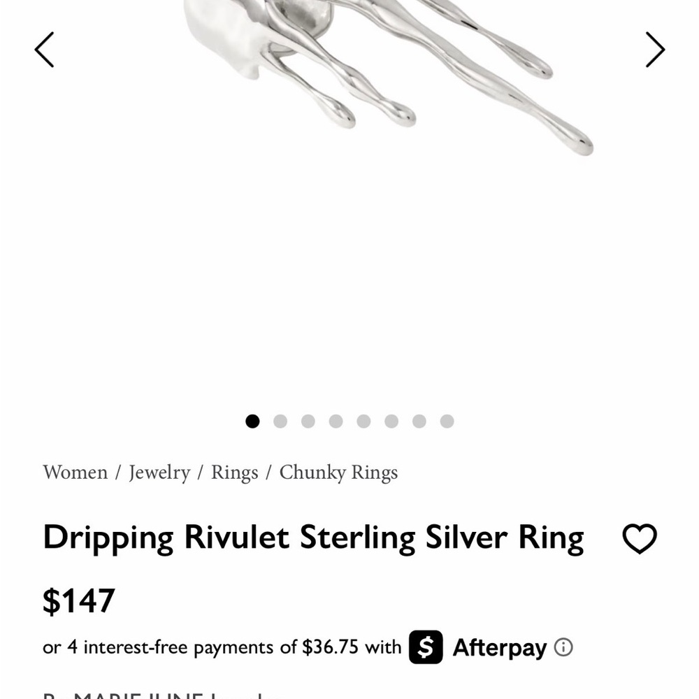 Marie June Sterling Silver Dripping Rivulet Ring